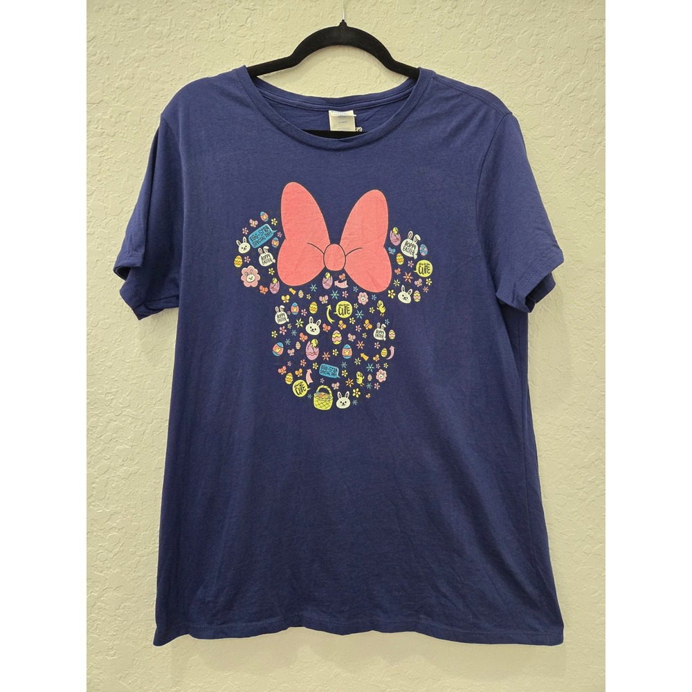 Port & Company Disney Minnie Mouse Easter T-Shirt Navy Blue Graphic Tee XL